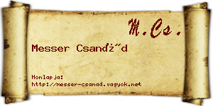 Messer Csanád névjegykártya